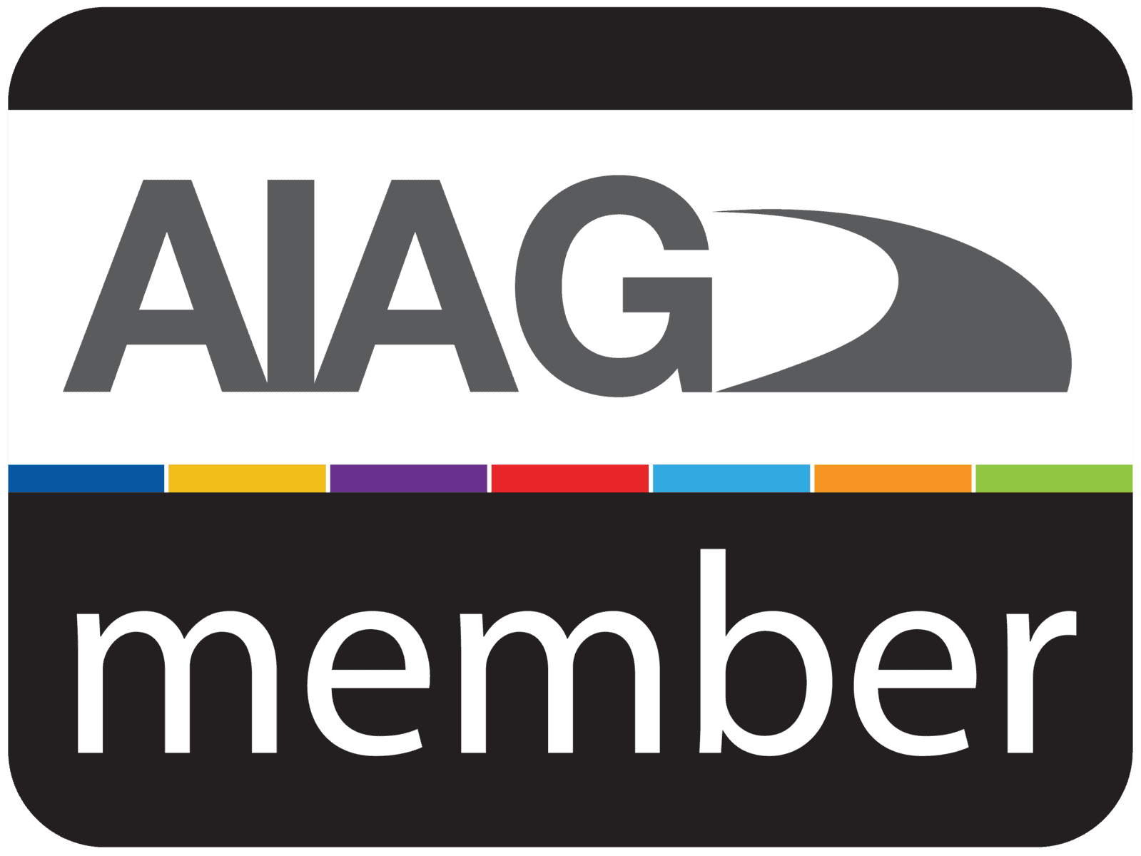 AIAG membership logo with colorful border