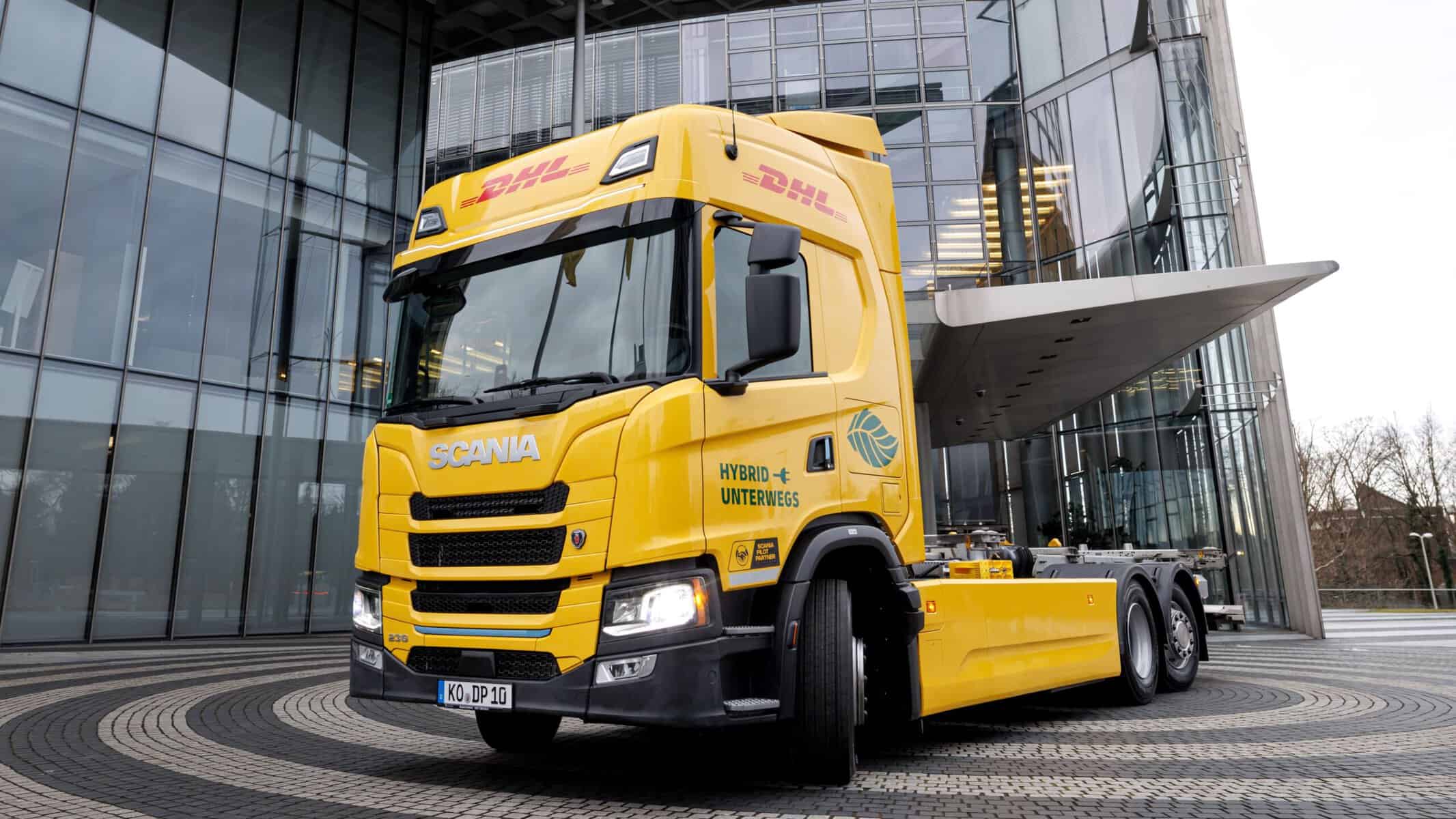 DHL hybrid DHL Scania truck