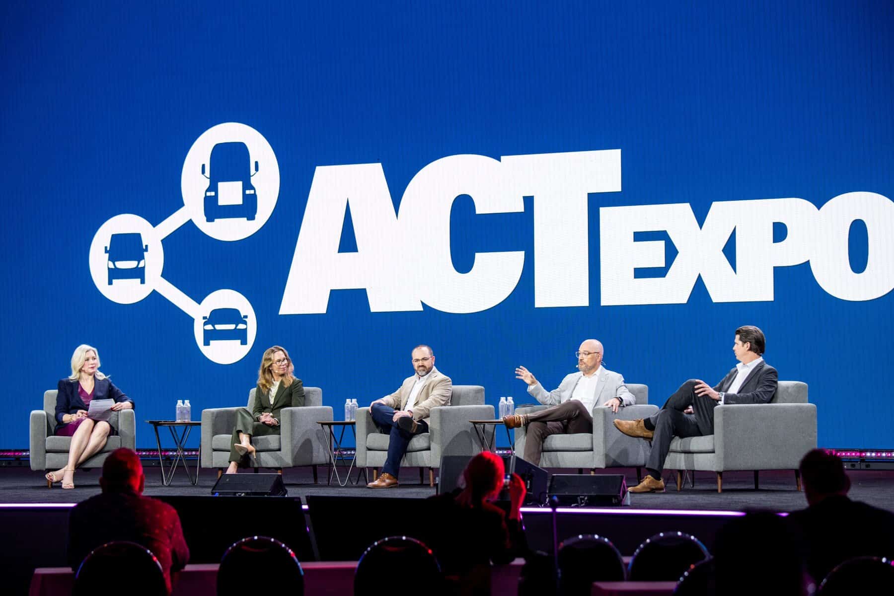 Panel at ACT Expo discussing transportation solutions.