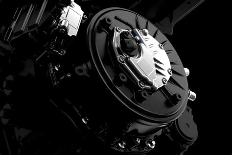 Close-up of a black and silver engine component.