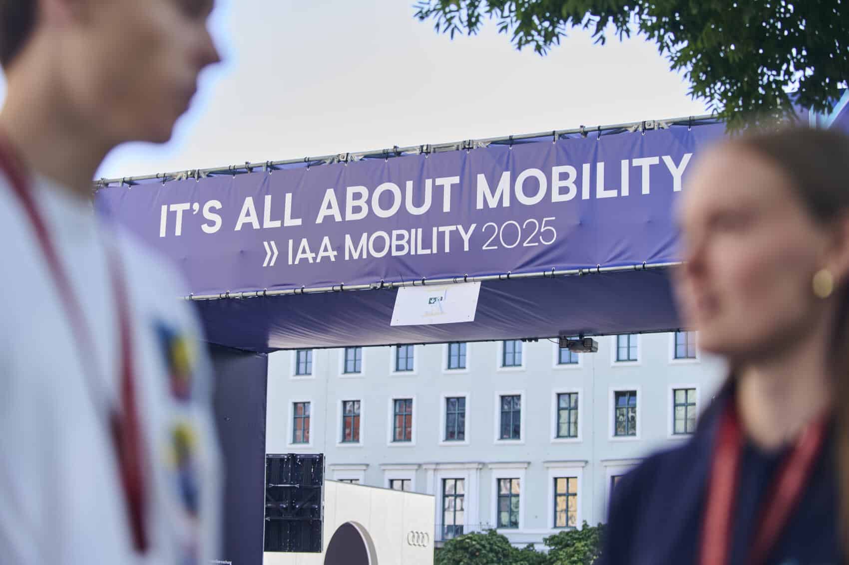 IAA Mobility 2025 event banner display.