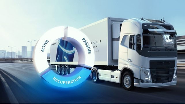Truck with active-passive recovery cycle illustration.